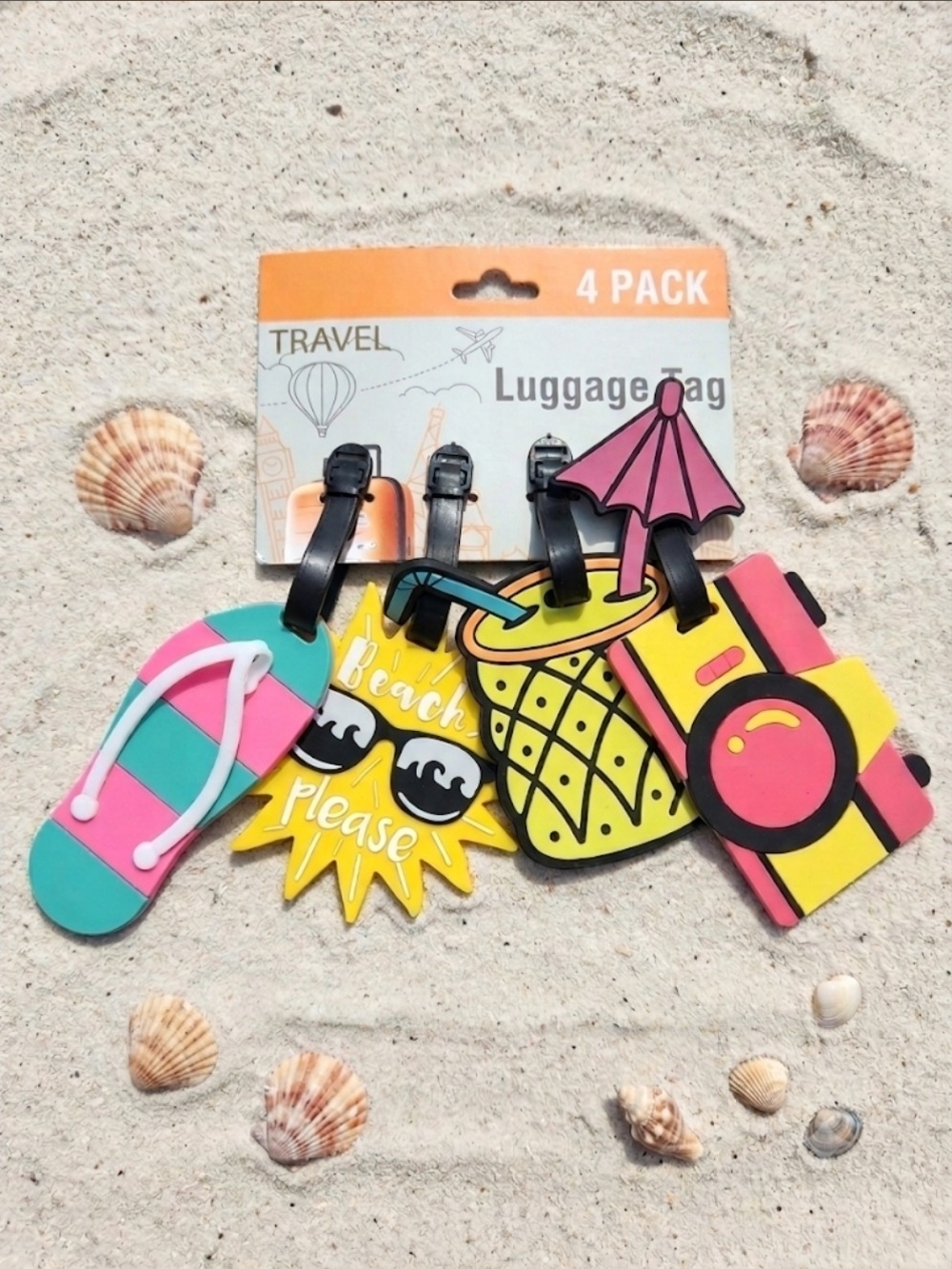NWT 4-Pack Summer Beach Vacation Luggage Tags